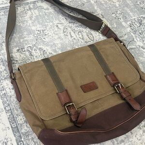 Fossil Canvas and Leather Messenger Bag